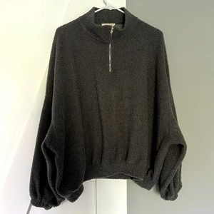 NWOT French terry half zip pullover